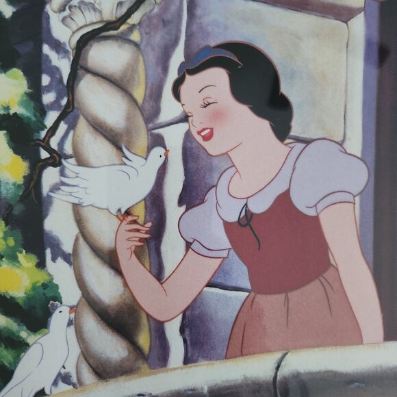 Set of 2 Disney Snow White And The 7 Dwarfs Exclusive Lithograph Portfolio 2001 - Picture 5 of 10